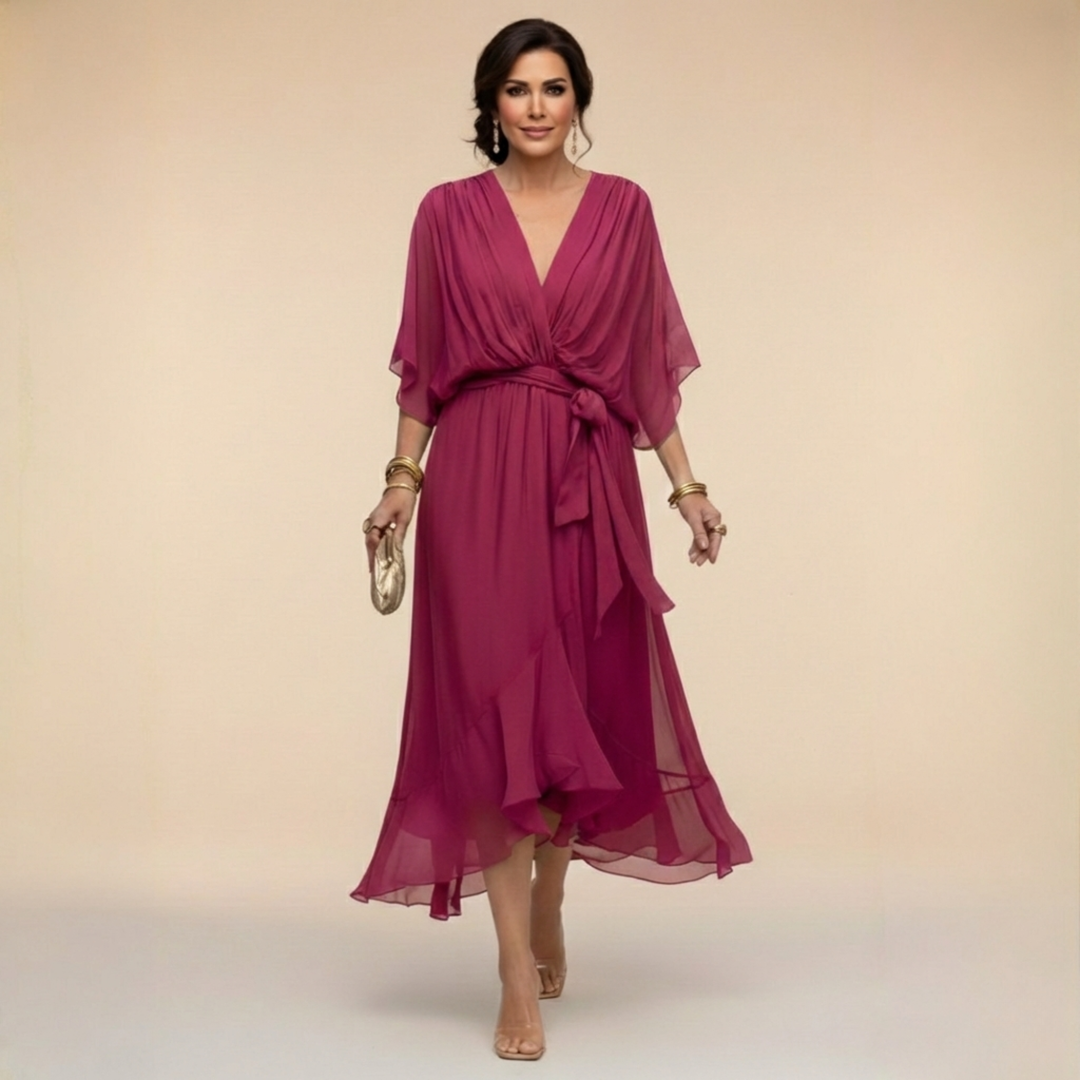 Veronica Flowing V-Neck Dress
