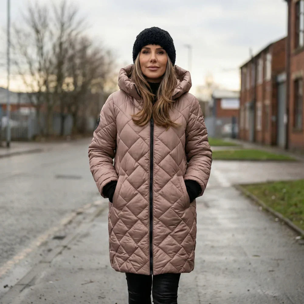 Claire Quilted Hooded Long Coat