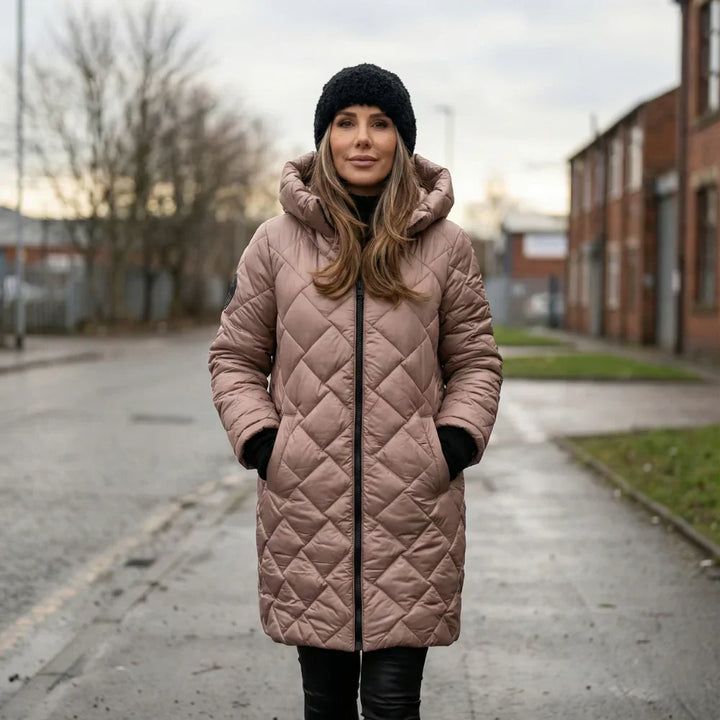 Claire Quilted Hooded Long Coat