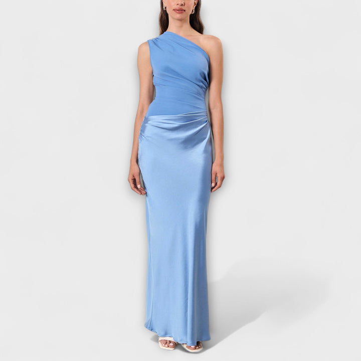 Amarilis One-Shoulder Pleated Maxi Dress