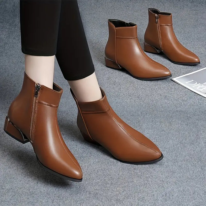 Zoe Metallic Detail Ankle Boots