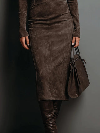 Ilaria High Collar Midi Dress