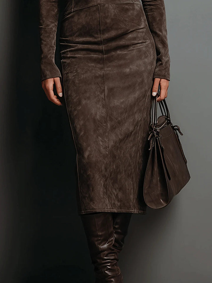 Ilaria High Collar Midi Dress