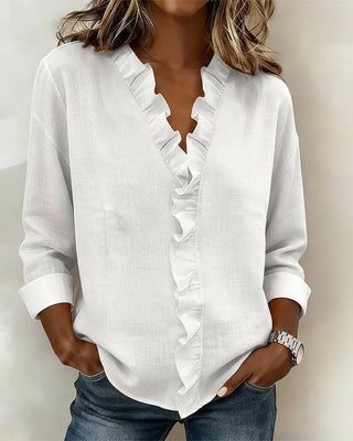 Indie Ruffled V-Neck Blouse