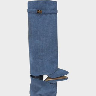 Lunara Velvet-Look Wide Shaft Boots