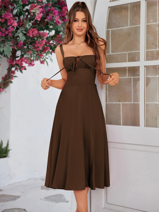 Claudia Ruched Slit Dress