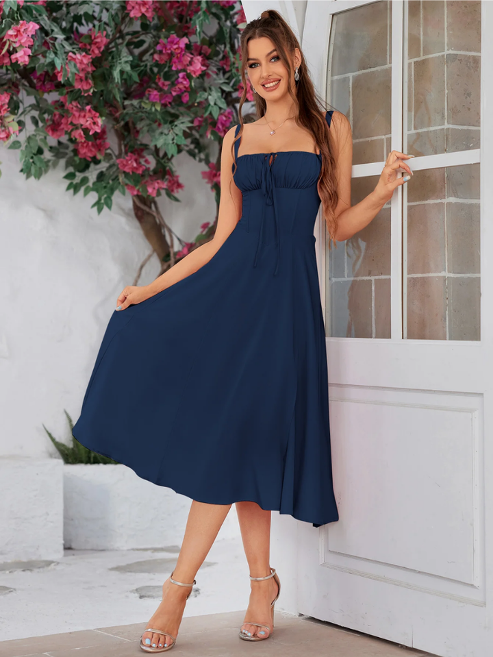 Claudia Ruched Slit Dress