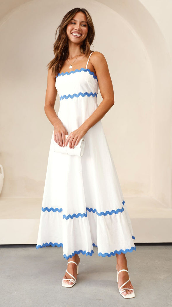 Robe longue Clara à fines bretelles