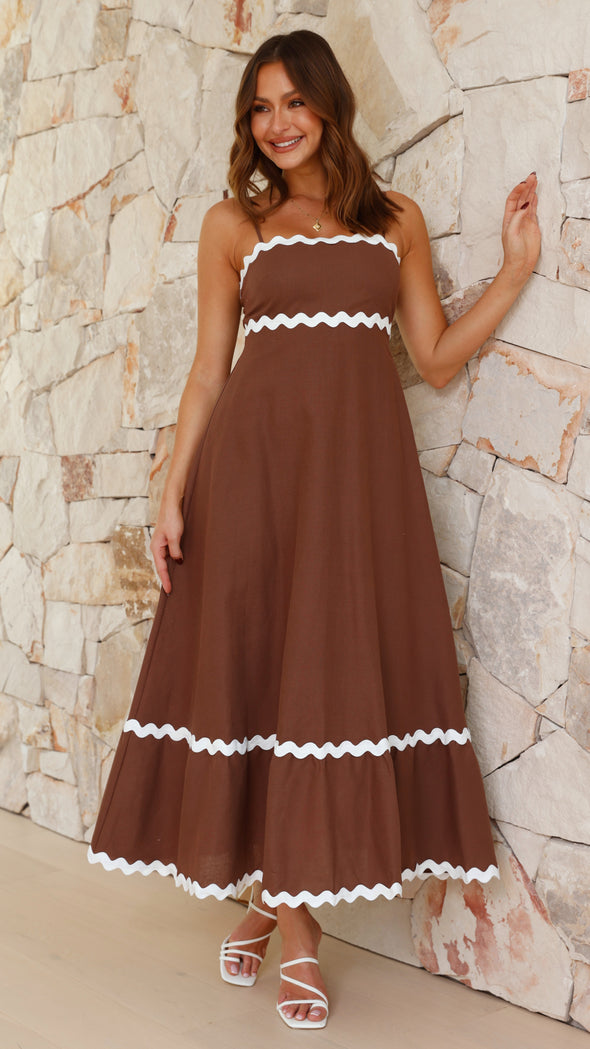 Robe longue Clara à fines bretelles