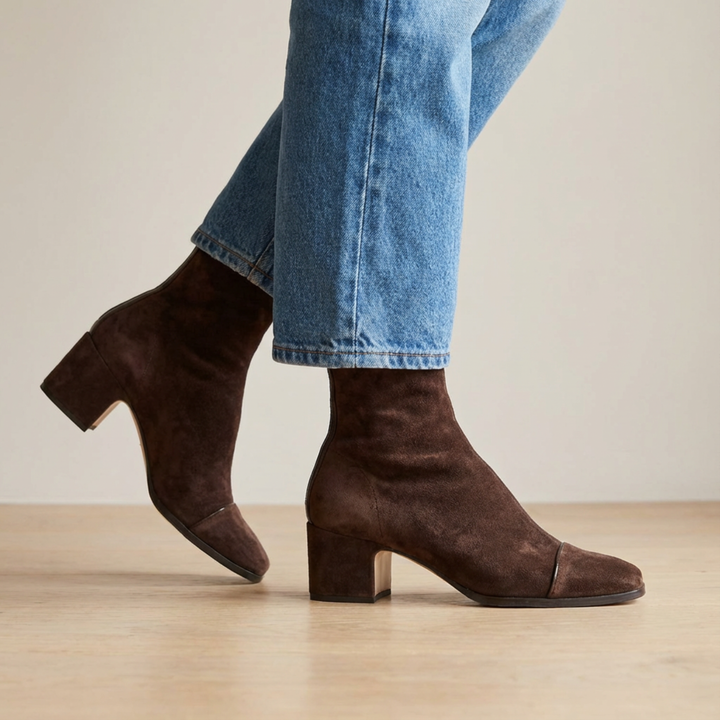 Beth Square Toe Block Heel Boots