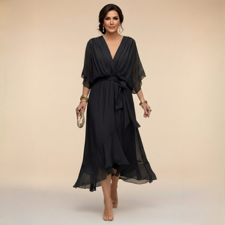 Veronica Flowing V-Neck Dress