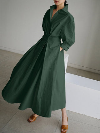 Clémence Button Midi Dress