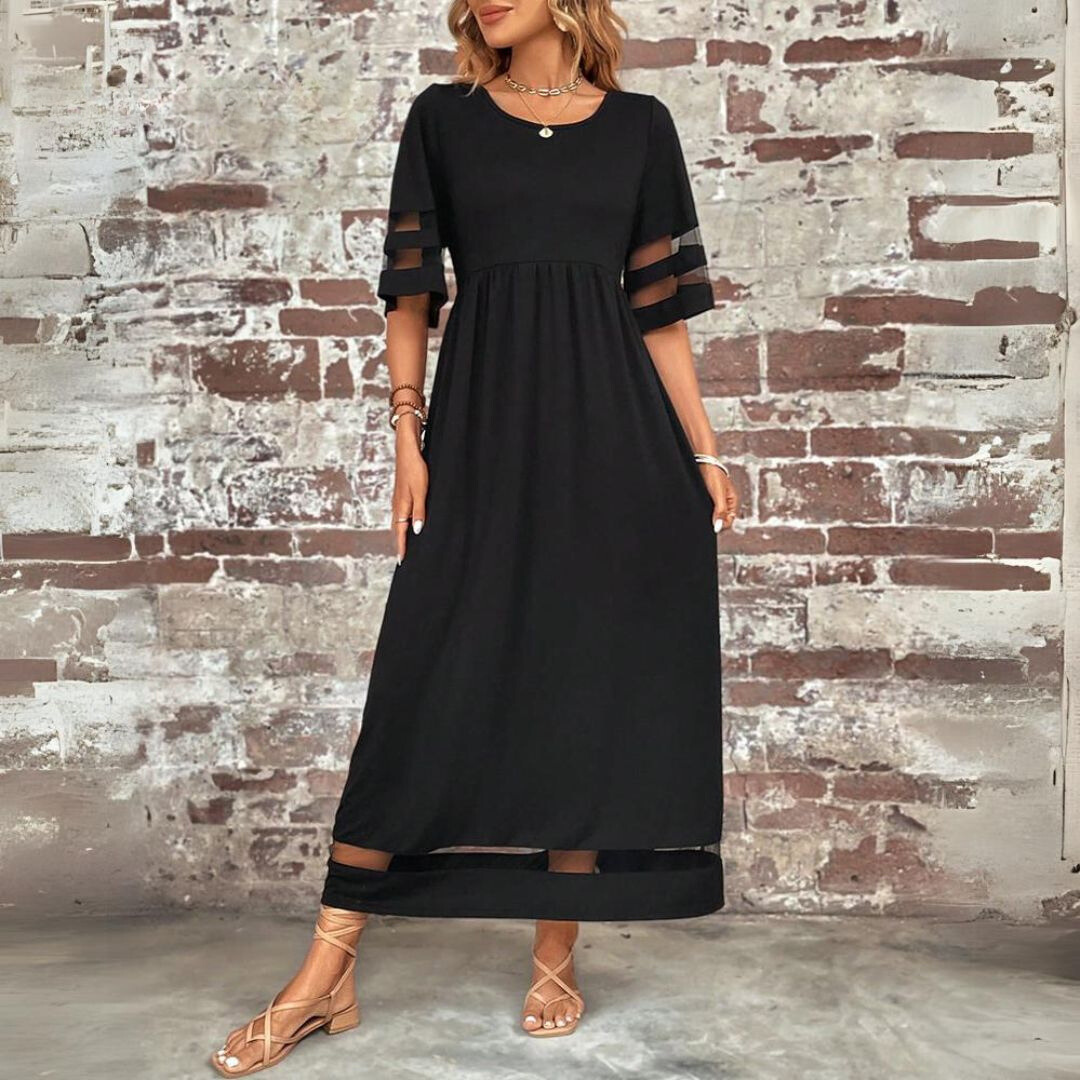Nadia Sheer Panel Maxi Dress
