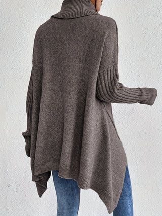 Laila Asymmetric Hem Turtleneck Sweater