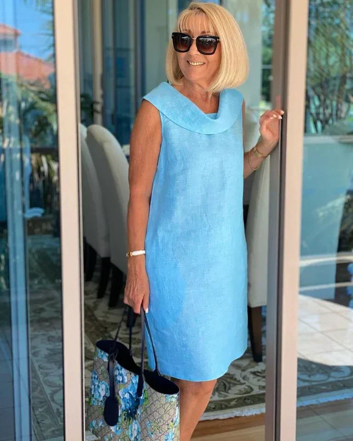 Perla Sheath Round Neck Dress