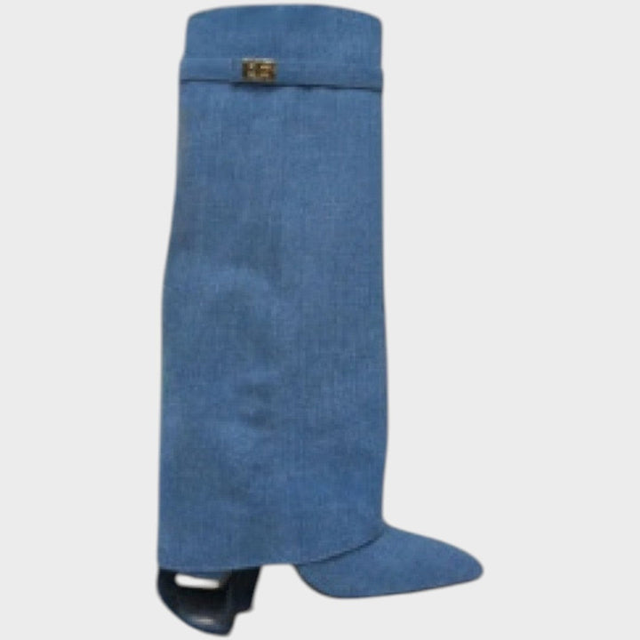 Lunara Velvet-Look Wide Shaft Boots
