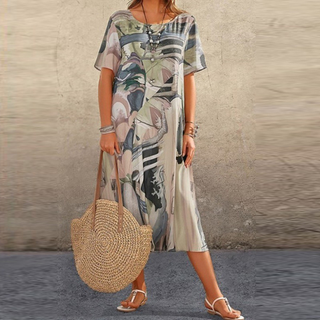 Bella Abstract Print Comfort Dress
