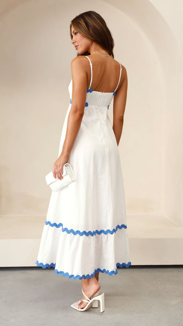 Robe longue Clara à fines bretelles