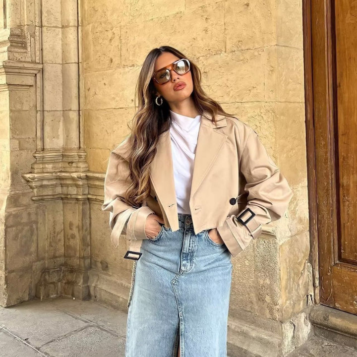 Geesje Cropped Trench Coat