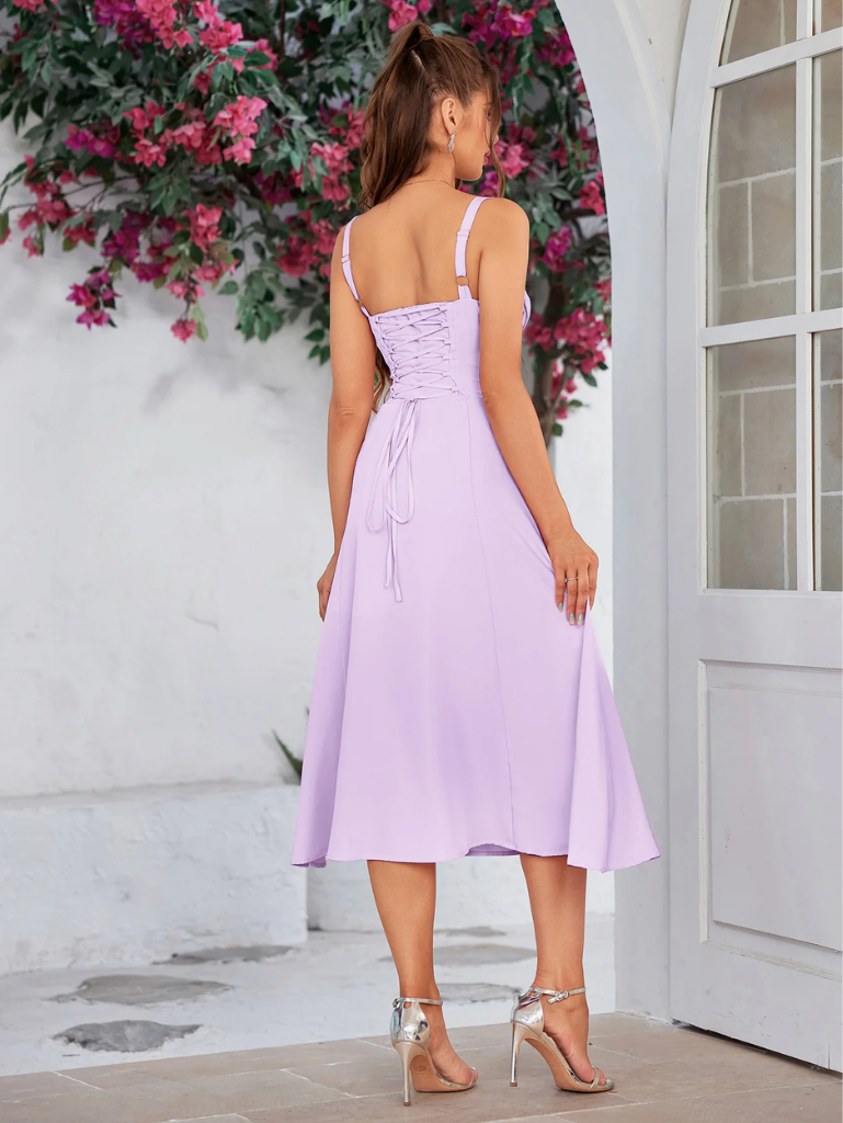 Claudia Ruched Slit Dress
