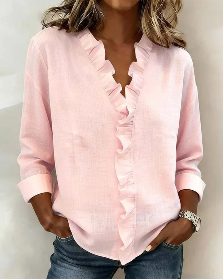 Indie Ruffled V-Neck Blouse