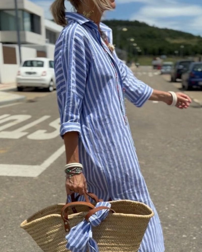 Colen Classic Striped Shirt Dress