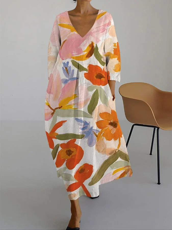 Ophira Floral V-Neck Dress