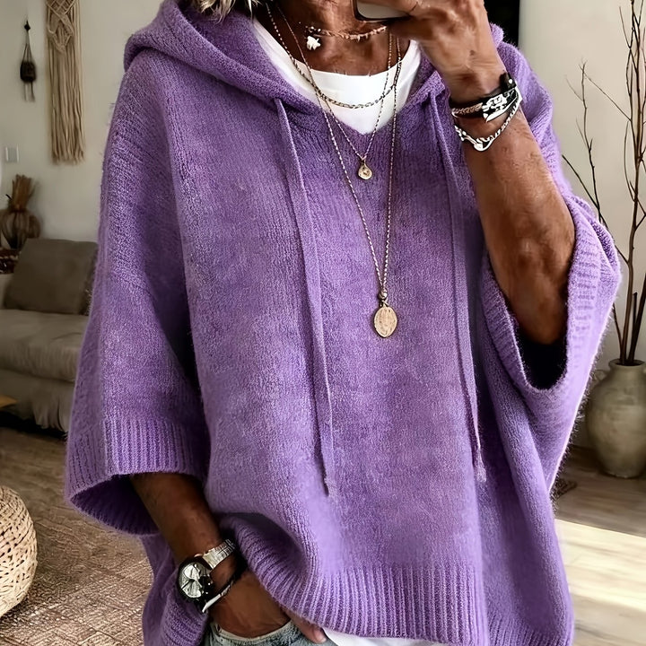Plus Size Oversized Hooded Poncho Top
