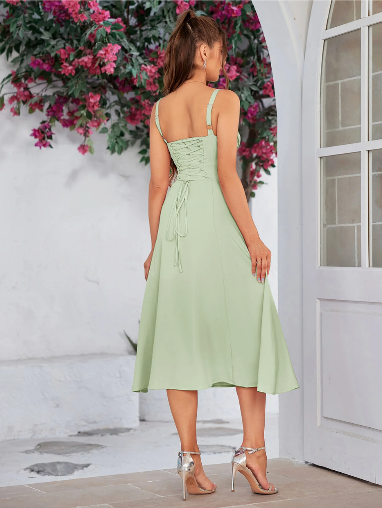 Claudia Ruched Slit Dress