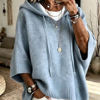 Plus Size Oversized Hooded Poncho Top