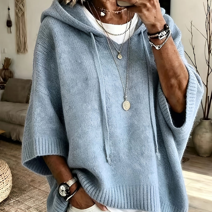 Plus Size Oversized Hooded Poncho Top