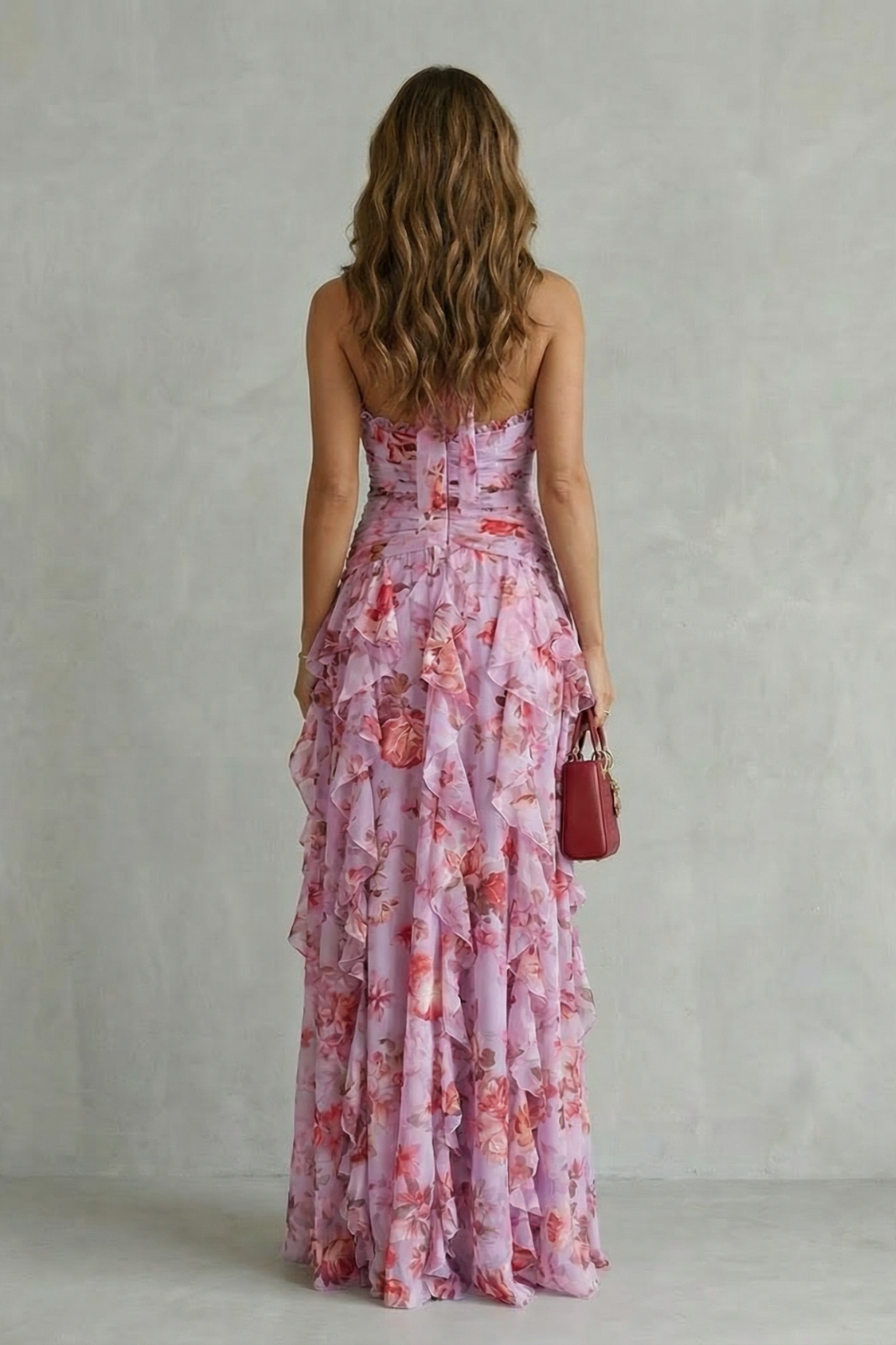 Belladina Rose Print Maxi Dress