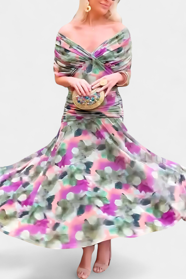 Magda Floral V-Neck Maxi Dress