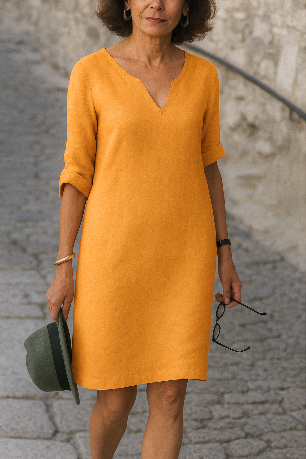 Ria Elegant V-Neck Dress