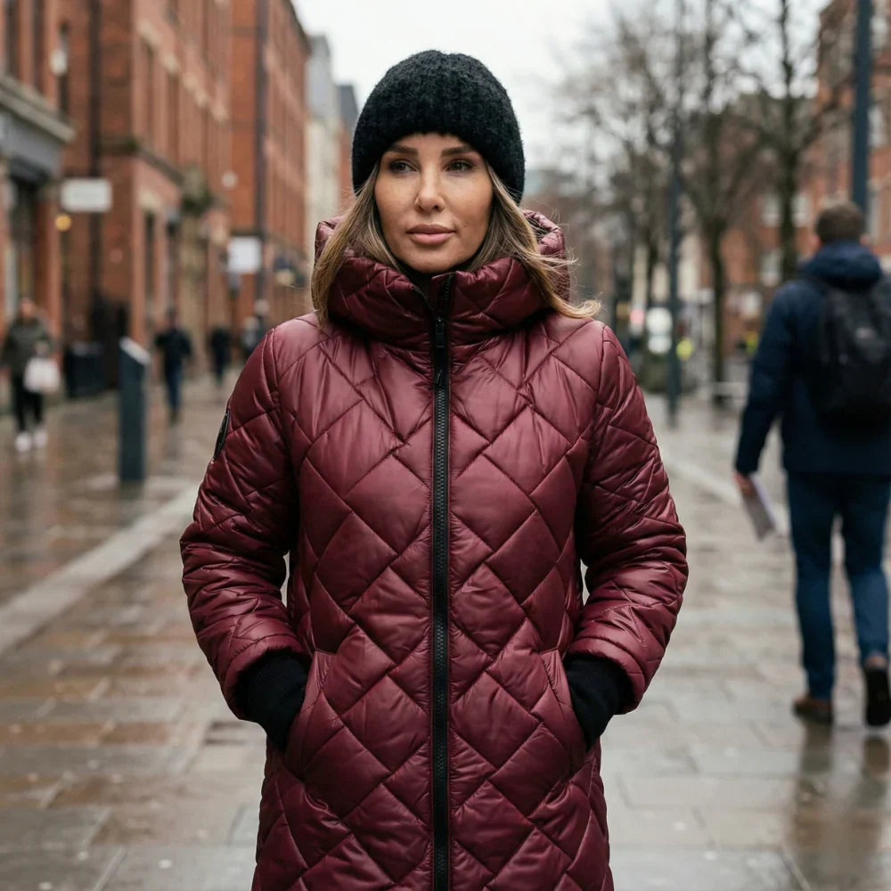 Claire Quilted Hooded Long Coat