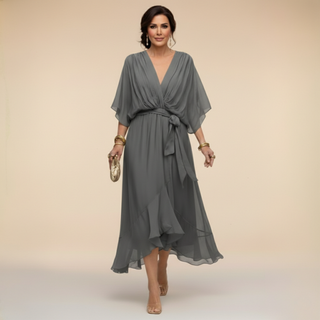 Veronica Flowing V-Neck Dress