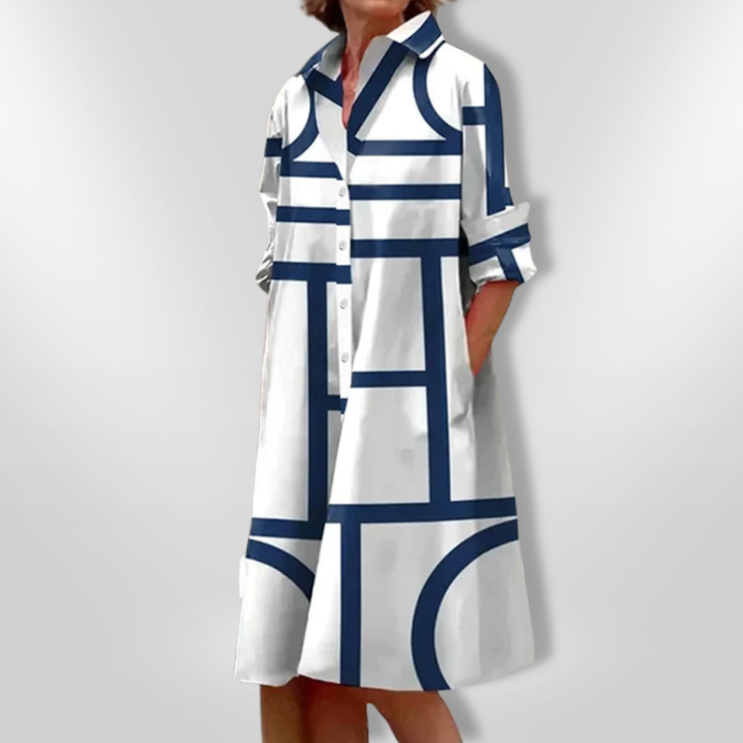 Helen Geometric Midi Dress