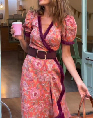 Armen Puff Sleeve Asymmetric Dress