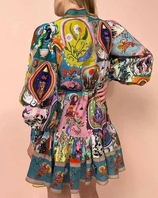 Tamara Printed Tie Dress