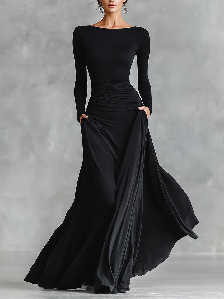 Norfy Pleated Maxi Dress
