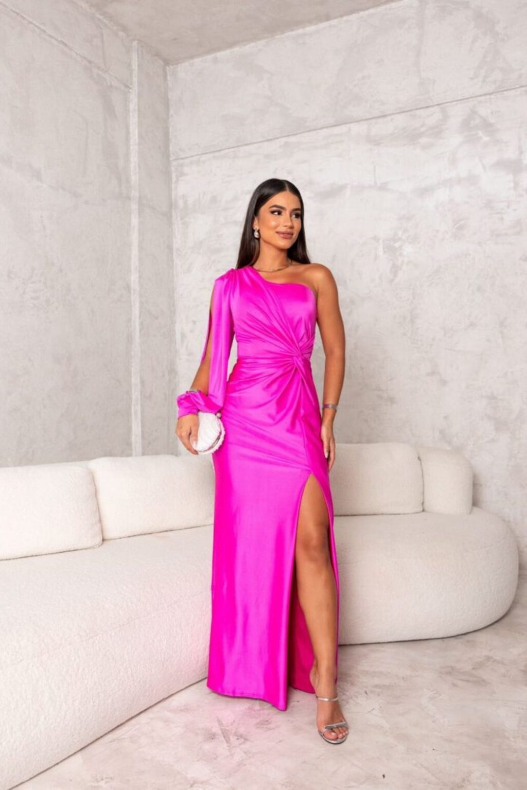 Anna One-Shoulder Evening Dress