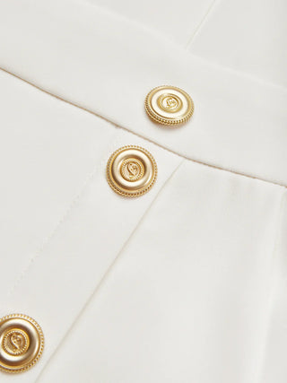 Aina Round Neck Button Midi Dress