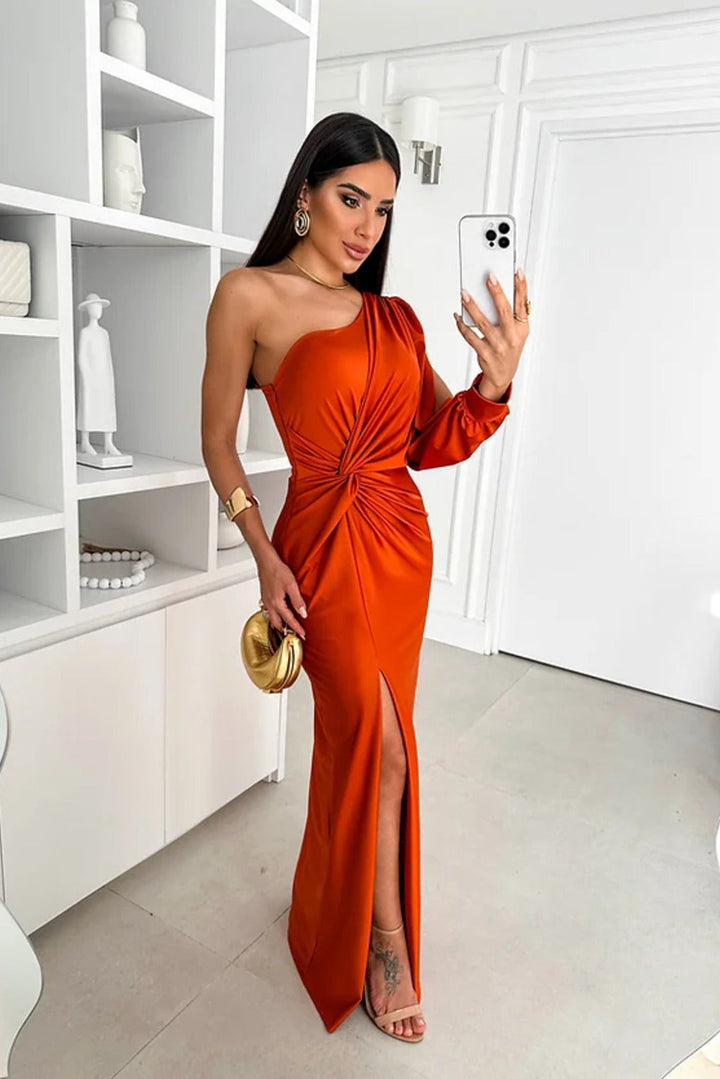 Anna One-Shoulder Evening Dress
