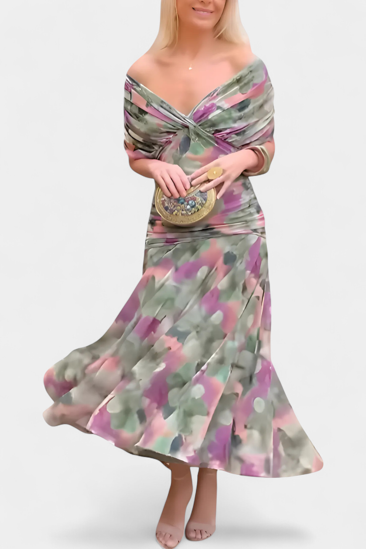 Magda Floral V-Neck Maxi Dress