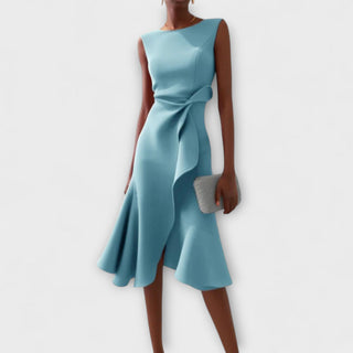 Juliette Asymmetric Draped Midi Dress