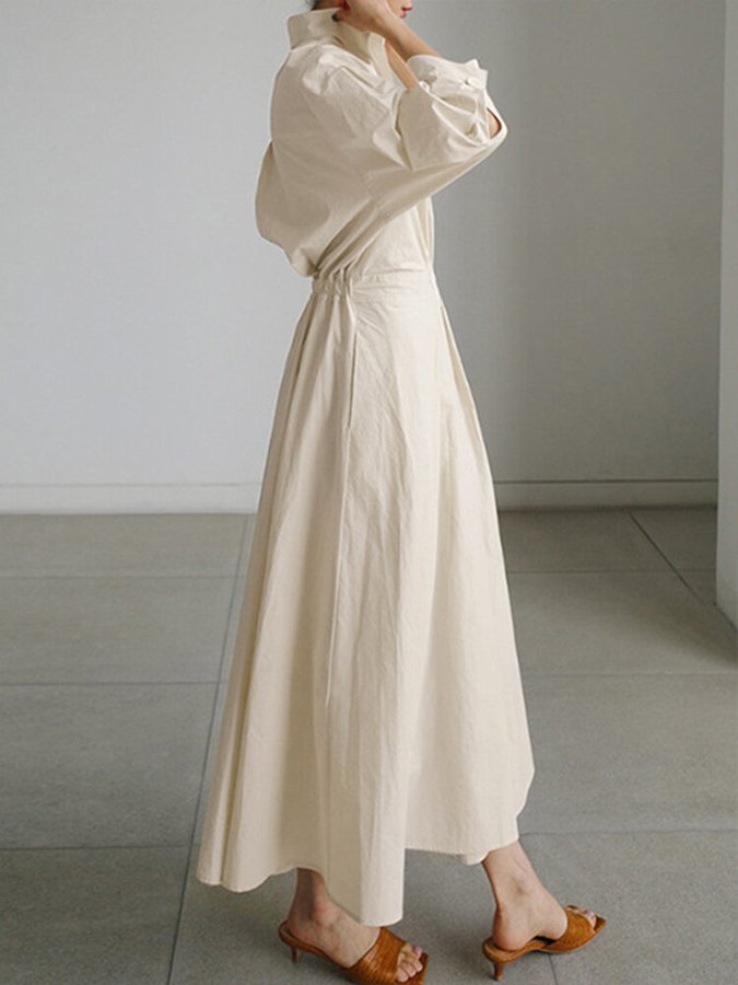 Clémence Button Midi Dress