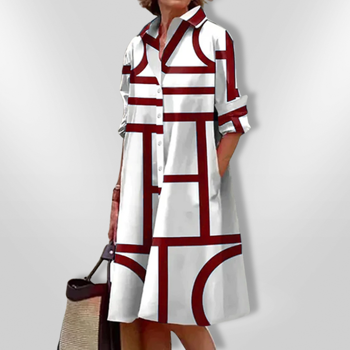 Helen Geometric Midi Dress