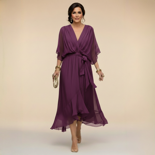 Veronica Flowing V-Neck Dress
