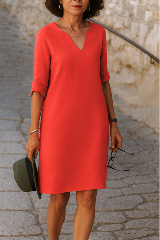 Ria Elegant V-Neck Dress