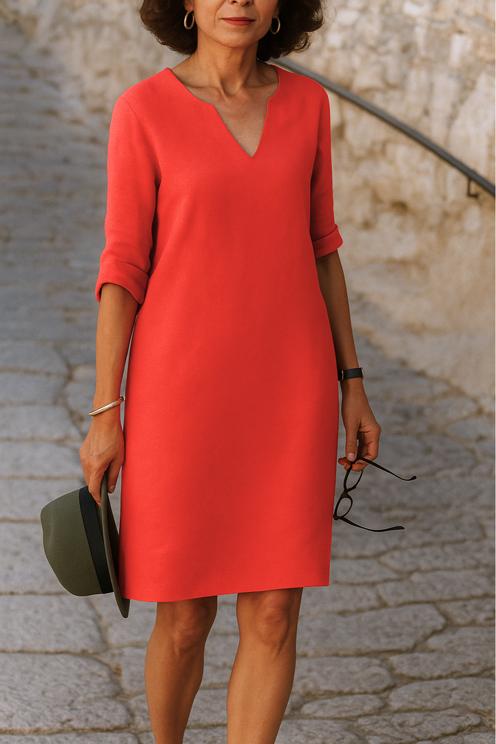 Ria Elegant V-Neck Dress